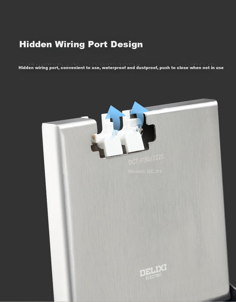 DELIXI Embedded Hidden Floor Socket for Marble Tile and Solid Wood Flooring, Flush Invisible Design, Five-Hole + Network Port 8