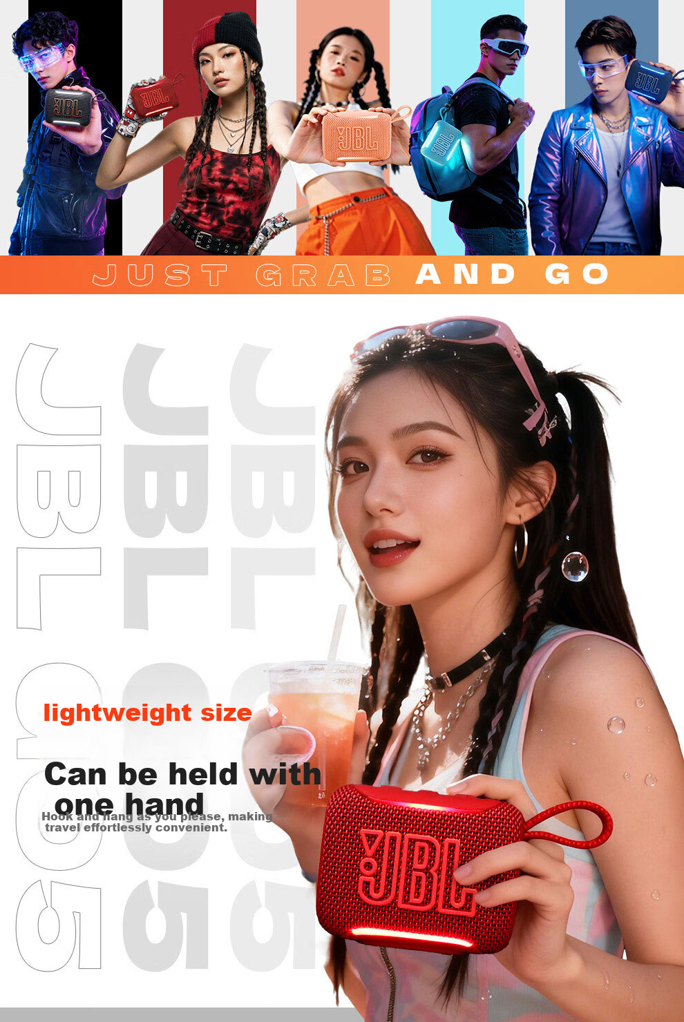 JBL GO5 Music Brick 5th Gen Bluetooth Speaker Outdoor Portable Speaker Ambient Light Speaker GO4 Upgrade Small Gift Speaker Cloisonné 3
