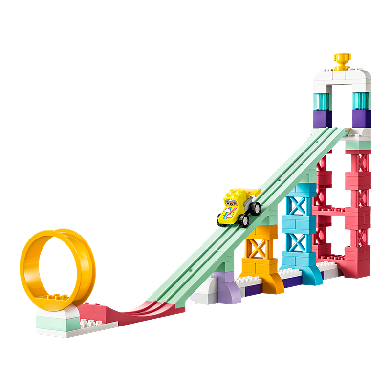 LEGO Duplo 10478 3-in-1 Race Track Building Blocks Toy for Boys and Girls Large Bricks Birthday Gift