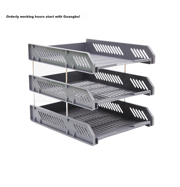 Guangbo Three-Tier Metal File Tray/Document Rack/Office Storage Multi-Layer File Organizer Desktop File Holder WZ9305 10