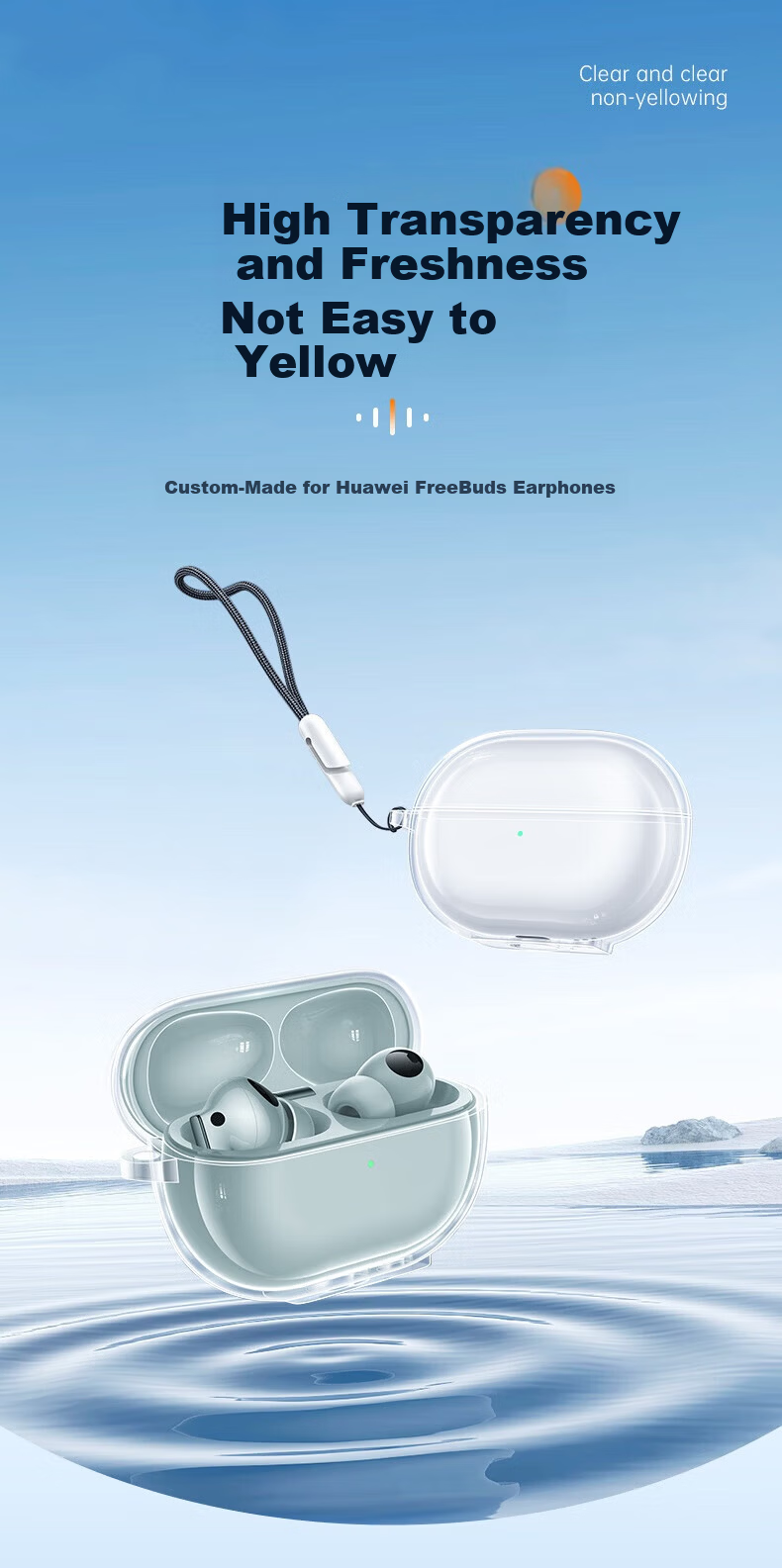 Beiyipin Earphone Protective Case for Huawei Freebuds 5i Wireless Bluetooth Earbuds Storage Box Shockproof Dustproof Transparent Soft Cover 1