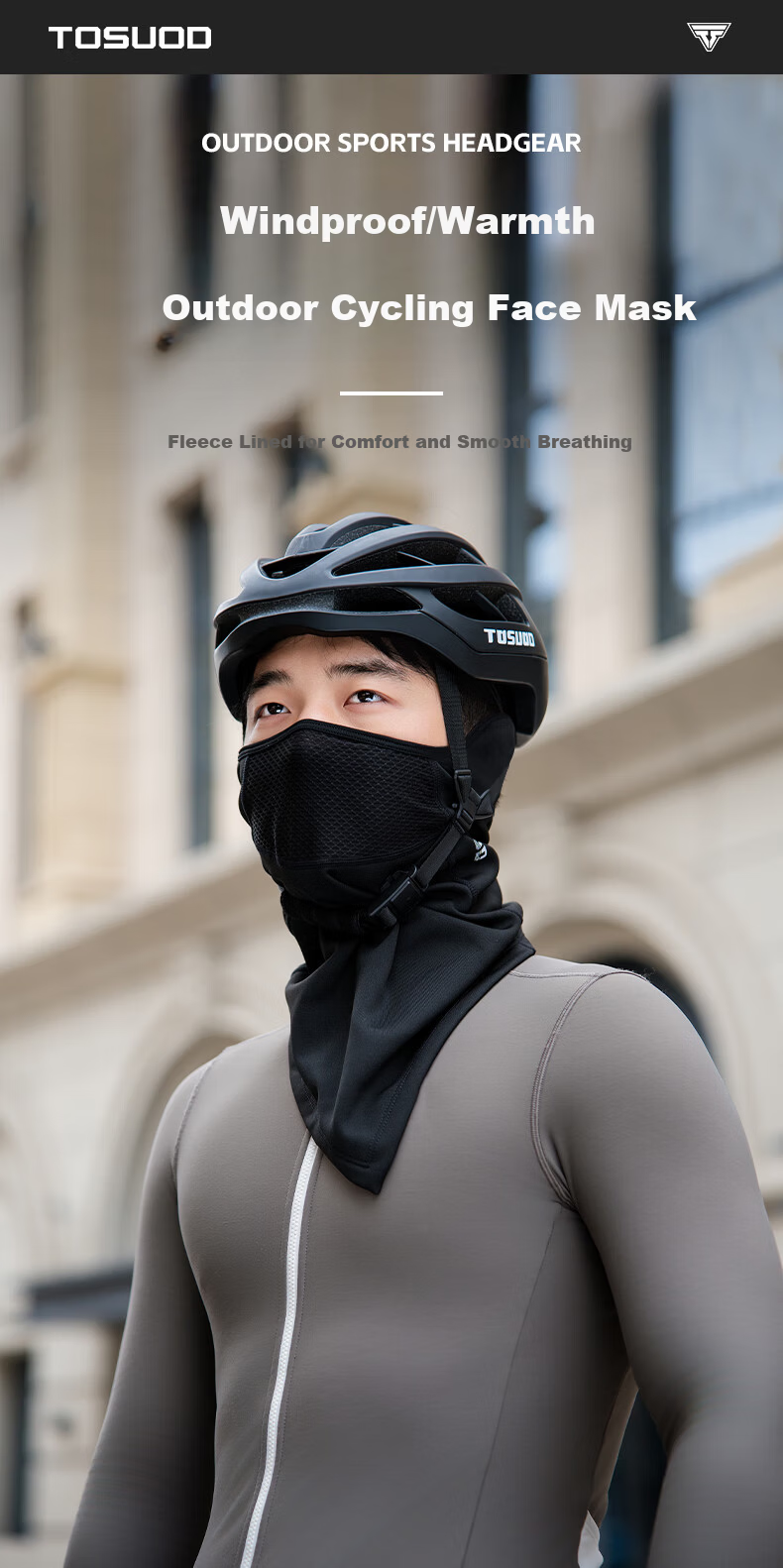 Captain Tas Cycling Face Mask Autumn Winter Warm Windproof Neck Gaiter Outdoor Motorcycle Electric Bike Face Cover Headscarf Black 1
