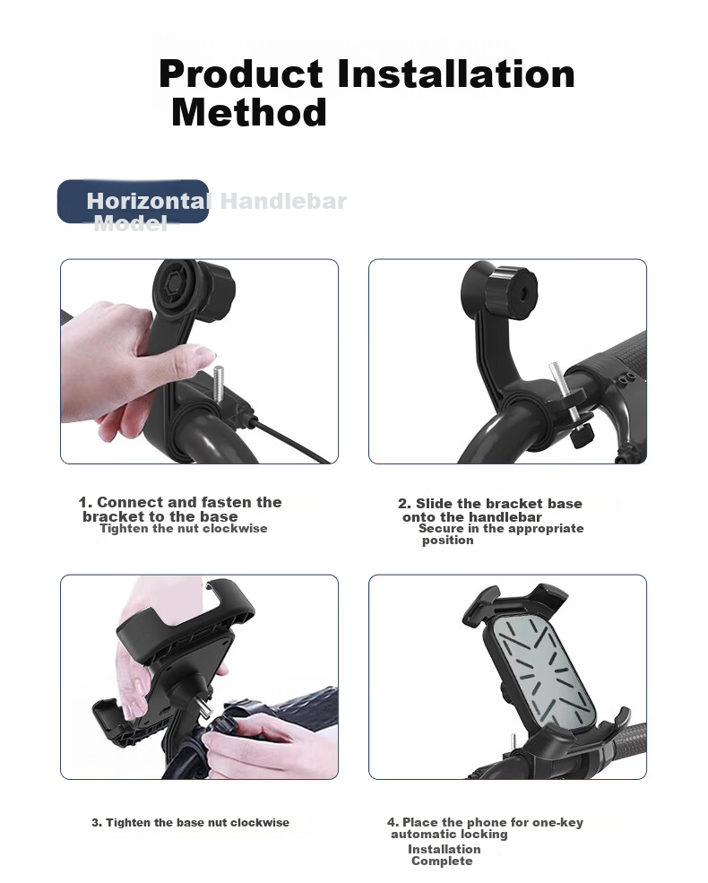 Peak Electric Vehicle Phone Holder Bicycle Motorcycle Express Quick Lock Mount Road Cycling Gear Rearview Mirror Style 15