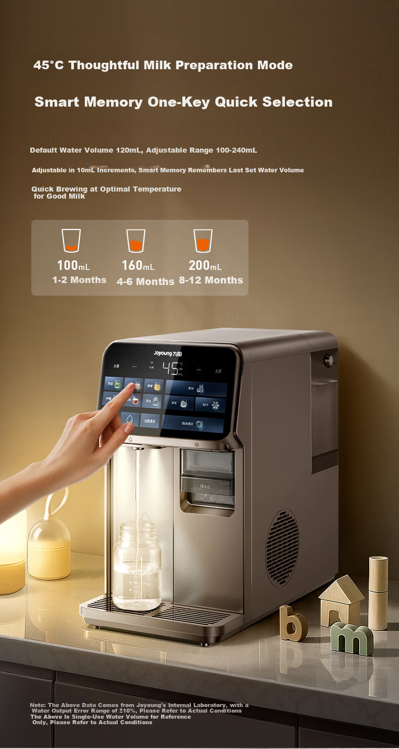 Joyoung Ice Maker and Water Dispenser Desktop UV Sterilization Instant Heating Multi-Level Adjustable Large Capacity Mineral Water Electric Kettle for Tea and Milk AJ3650 18