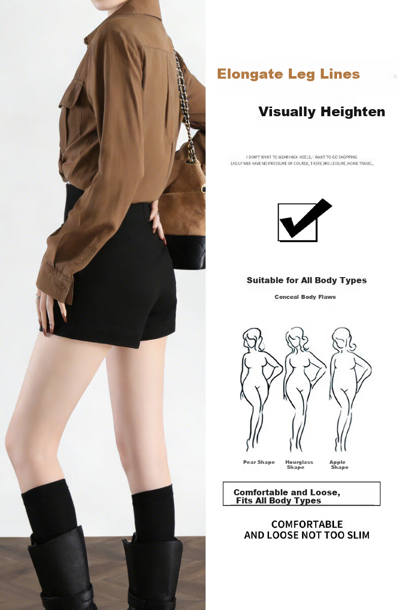Langsha Black Women's Summer Shorts New Small Size Anti-Exposure Slim Hot Pants High Waist Quick-Dry Suit Shorts 6