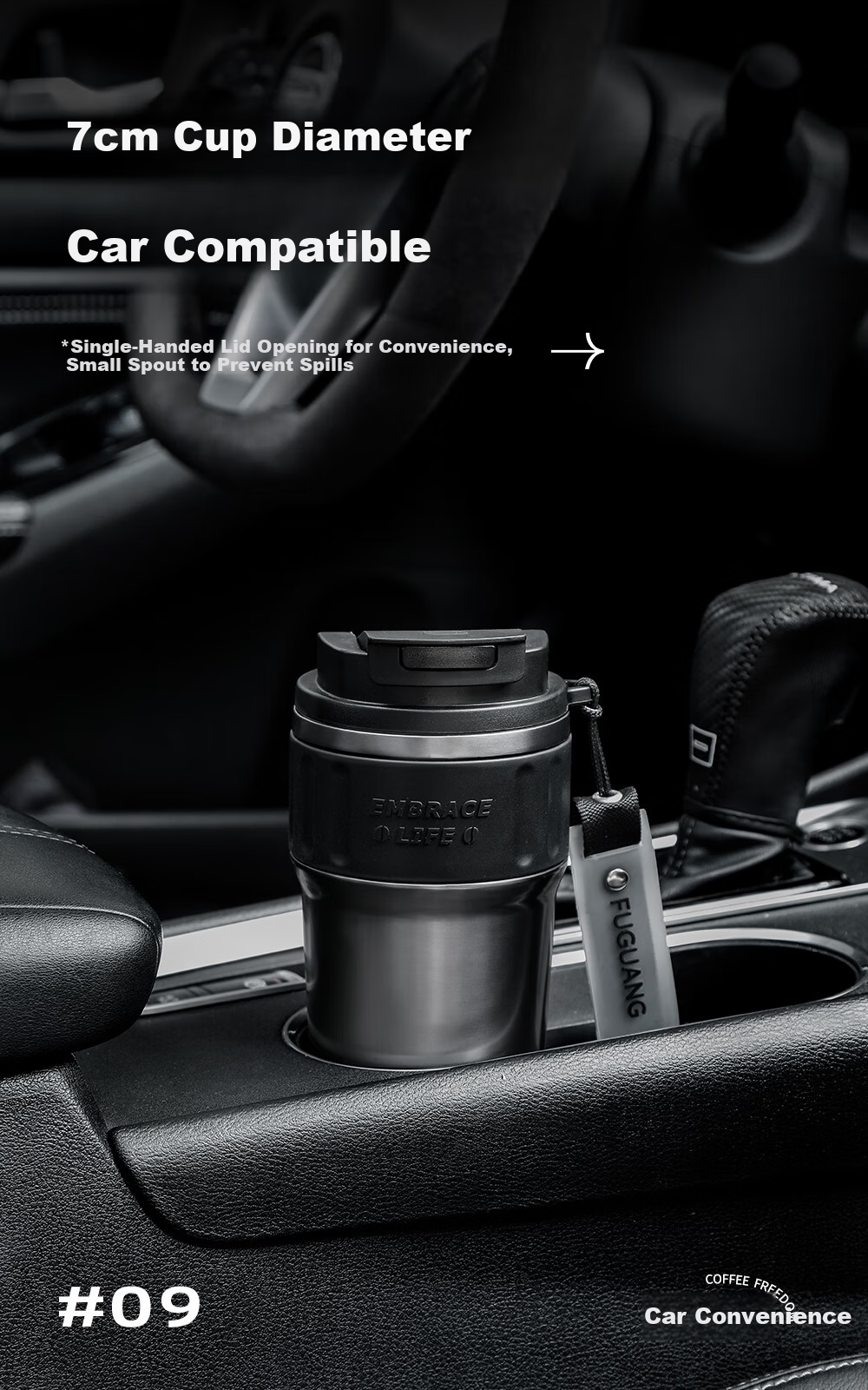 Fuguang Coffee Mug Insulated Tea Water Cup Men's Large Capacity 316L Stainless Steel Portable Car Business Tea Cup 8