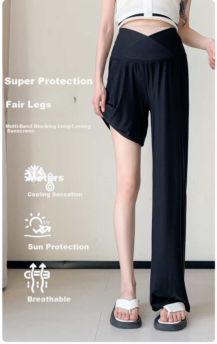 JOYNCLEON Maternity Pants Summer Low Waist Straight Leg Wide Leg Maternity Wear Black L Jyk176498 2