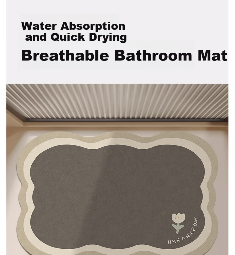 Bodisi Bathroom Bath Mat Absorbent Non-Slip Entrance Kitchen Toilet Floor Mat Home Rug 90x60CM 7