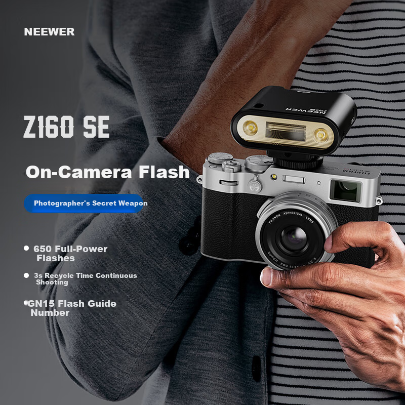 NEEWER Z160SE Vintage On-Camera Flash Compact Hot Shoe Light Portable for Sony Fujifilm Nikon Panasonic Leica Olympus Canon DSLR Mirrorless Cameras