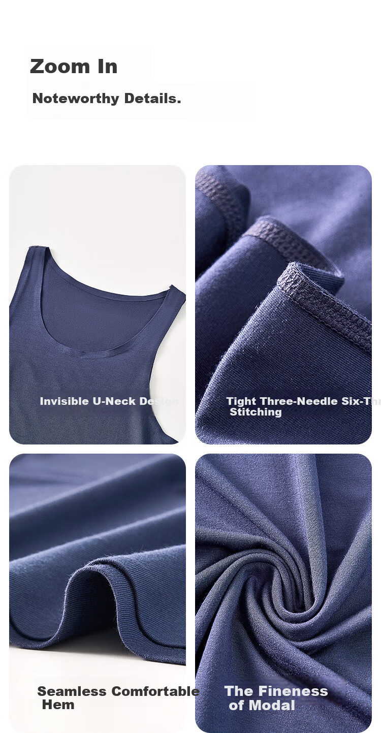MiiOW Men's Ice Silk Vest Lenzing Modal Sleeveless Sports Quick-Dry Comfortable Summer Seamless Base Layer Shirt 8