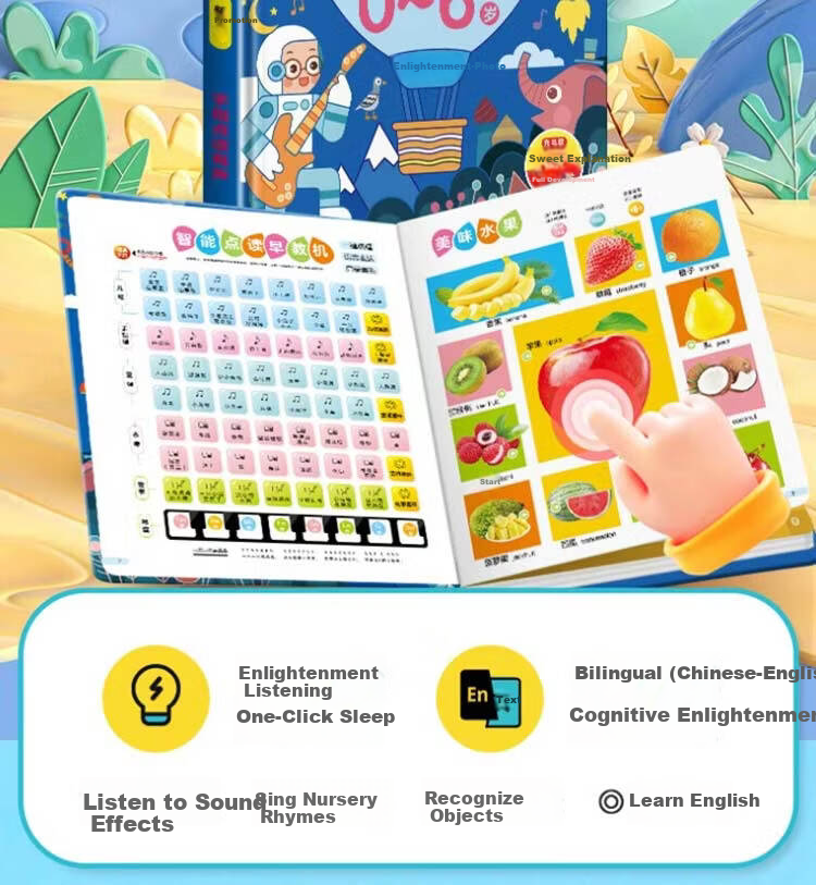 SHIGUANGXUE Storytelling Early Education Sound Book Children's Educational Toy Reading Pen Book Birthday Gift for Boys and Girls 2