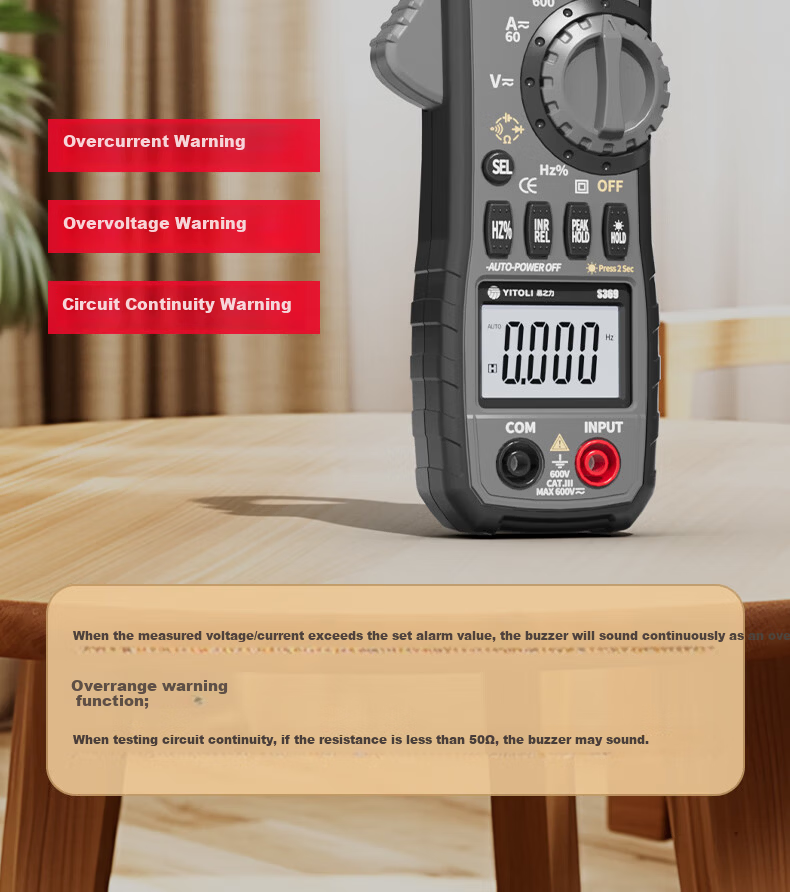 Yizhil S369 Digital Clamp Meter Clamp Multimeter High Precision DC Clamp Ammeter Smart Universal Current Meter 12
