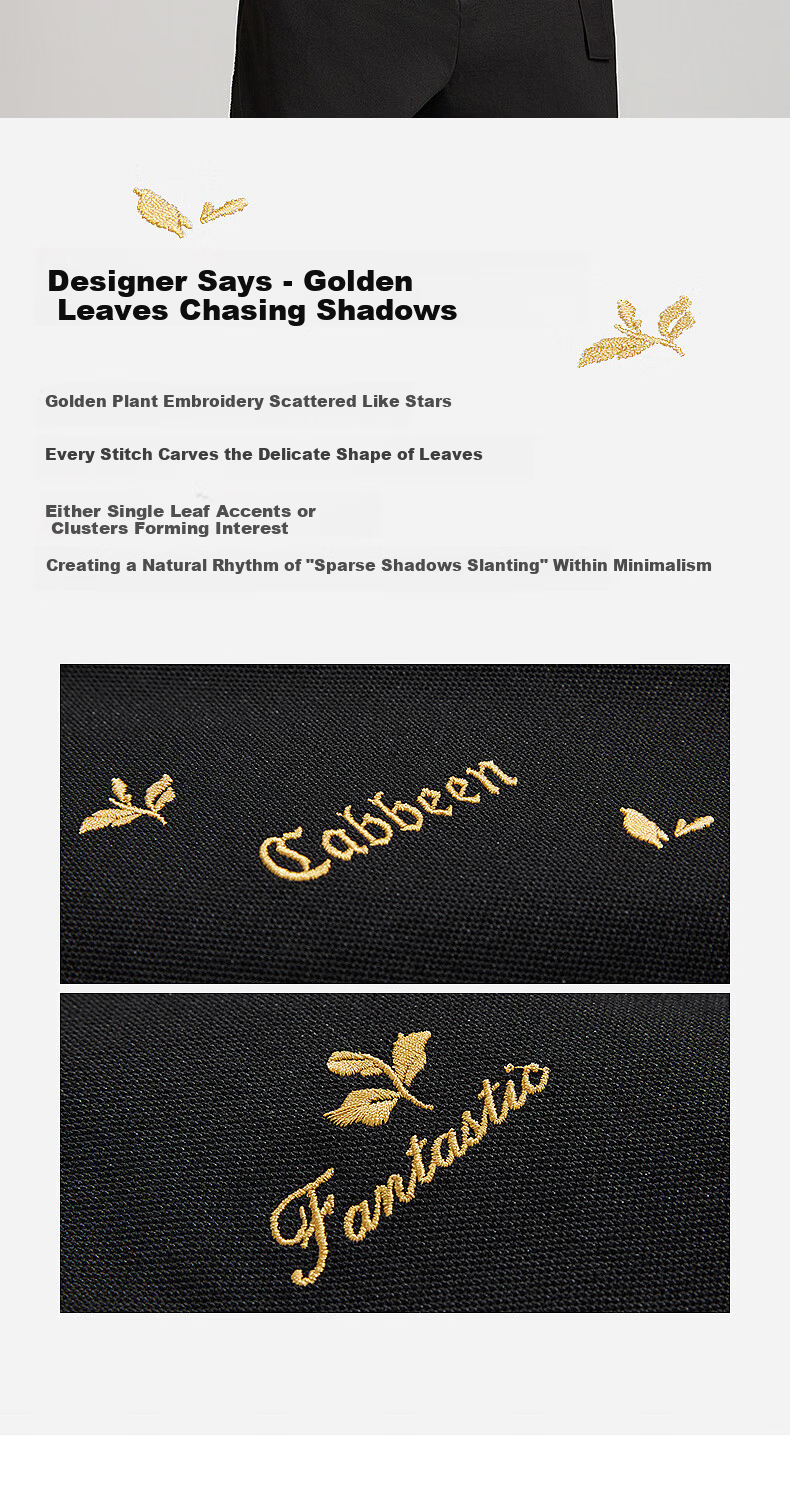 CABBEEN 200G Sorona Cool Touch Pique Polo Shirt Men Gold Plant Embroidery 2026 Spring Breathable Short Sleeve T-Shirt 1