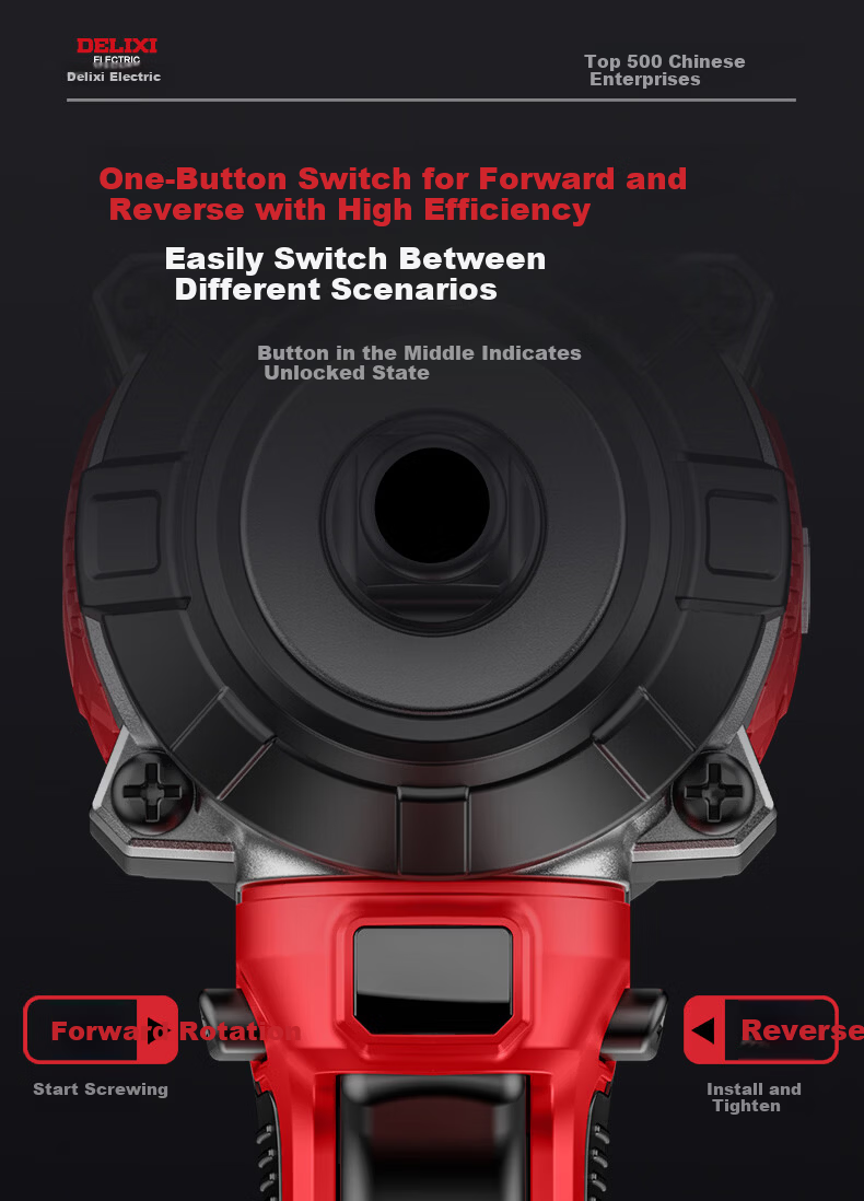 DELIXI ELECTRIC Brushless Impact Electric Wrench High Torque Cordless Lithium Battery Power Tool Rechargeable Air Gun 4.0Ah 17