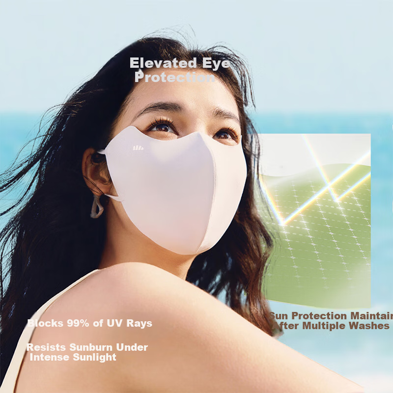 Beneunder Sunscreen Face Mask for Women UV Protection High-Value Lightweight Cooling Face Covering Black