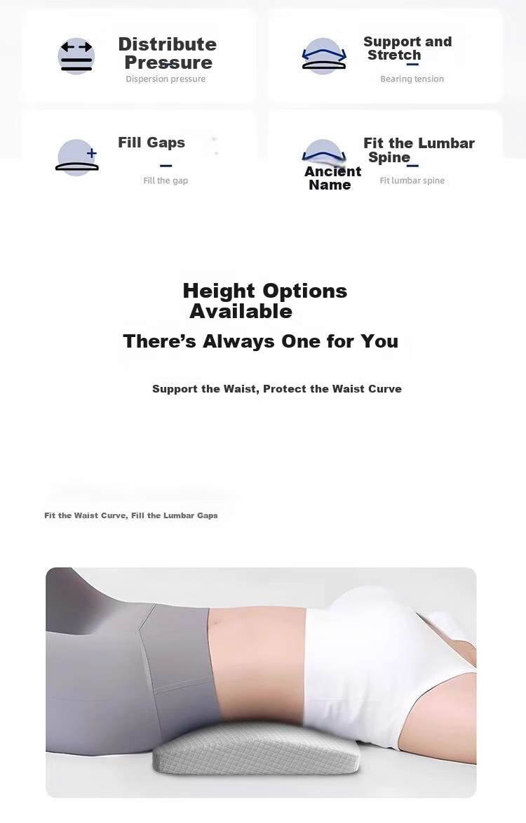 Chuangmaishi Lumbar Pillow Bed Waist Cushion Lumbar Support Lumbar Spine Sleeping Aid Waist Pad Lumbar Herniation Back Support Gray 6