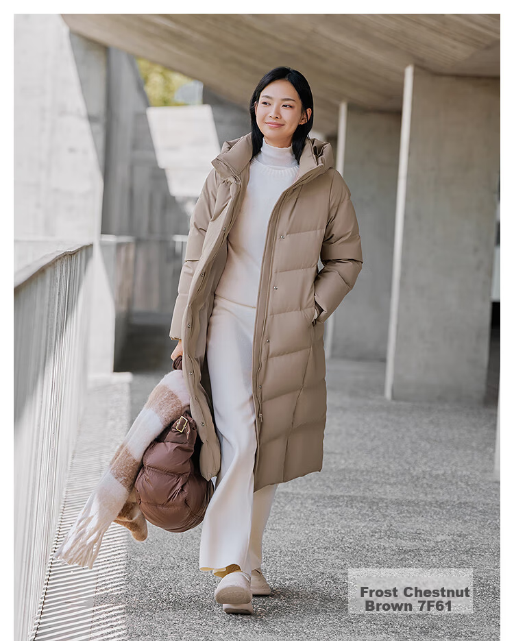 Bosideng Off-Season Women's 90% Down Oversized Extra-Long Thickened Hooded Warm Versatile Coat 9