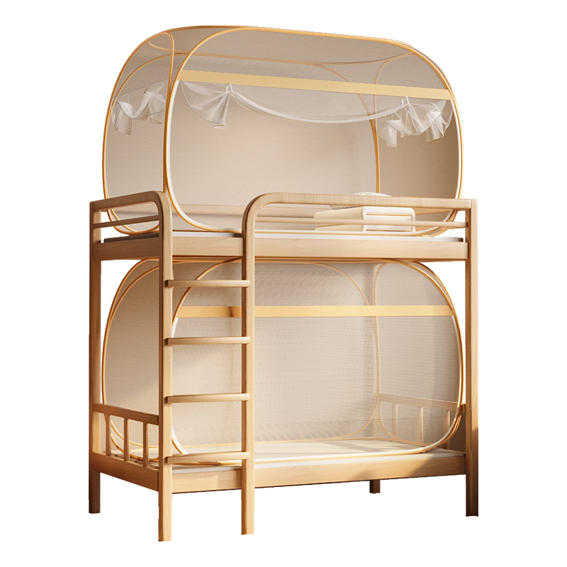 Lazy Infinite Student Dormitory Mongolian Yurt Mosquito Net Home Anti-Fall No-Installation Bunk Bed Mosquito Net 1*1.9m Three-Door