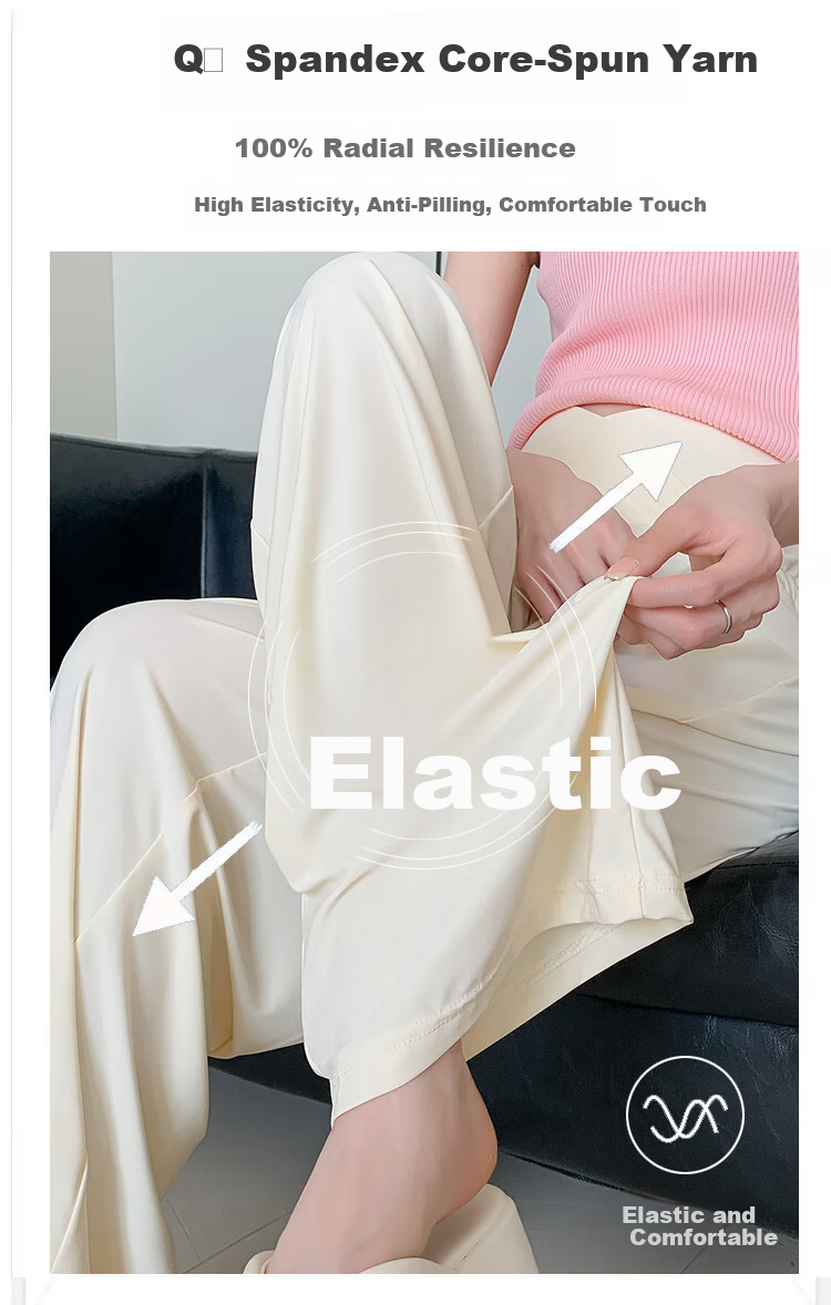 JOYNCLEON Maternity Pants Summer Low Waist Straight Leg Wide Leg Maternity Wear Black L Jyk176498 11