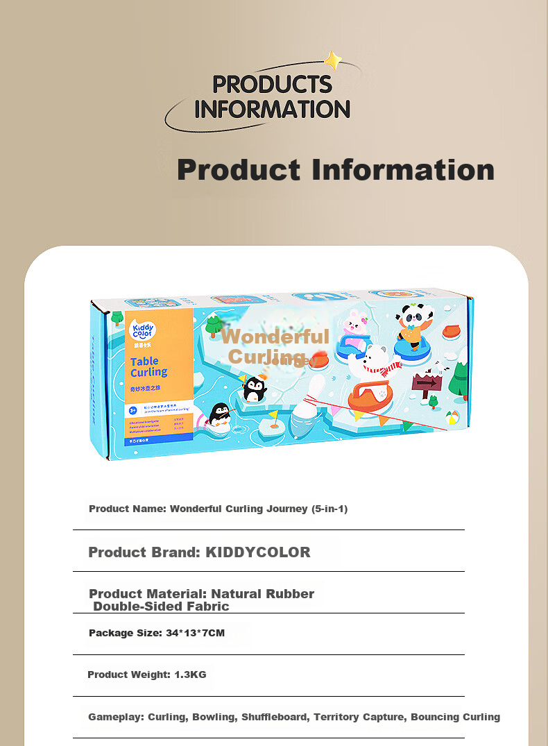 KIDDYCOLOR Kids Desktop Curling Game (5-in-1) Educational Toy Boys Parent-Child Ice Hockey Battle Board Game Birthday Gift 14