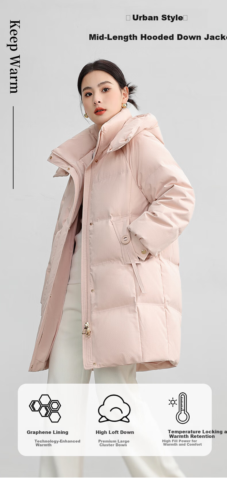Yalu Long down Jacket for Women, 2026 New Style with Detachable Hood, Windproof, Warm, Fashionable, Thickened Autumn And Winter Coat 1