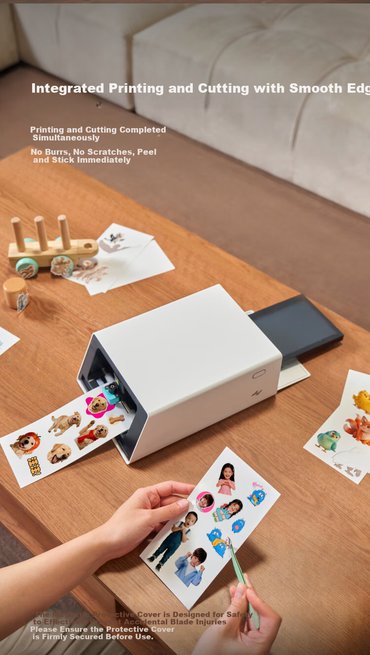 Jiyin AI Sticker Photo Printer All-in-One S1 AI Background Removal Auto Cropping AI Creative Raw Image Auto Laminating High-Definition Sticker Photo Printer 9