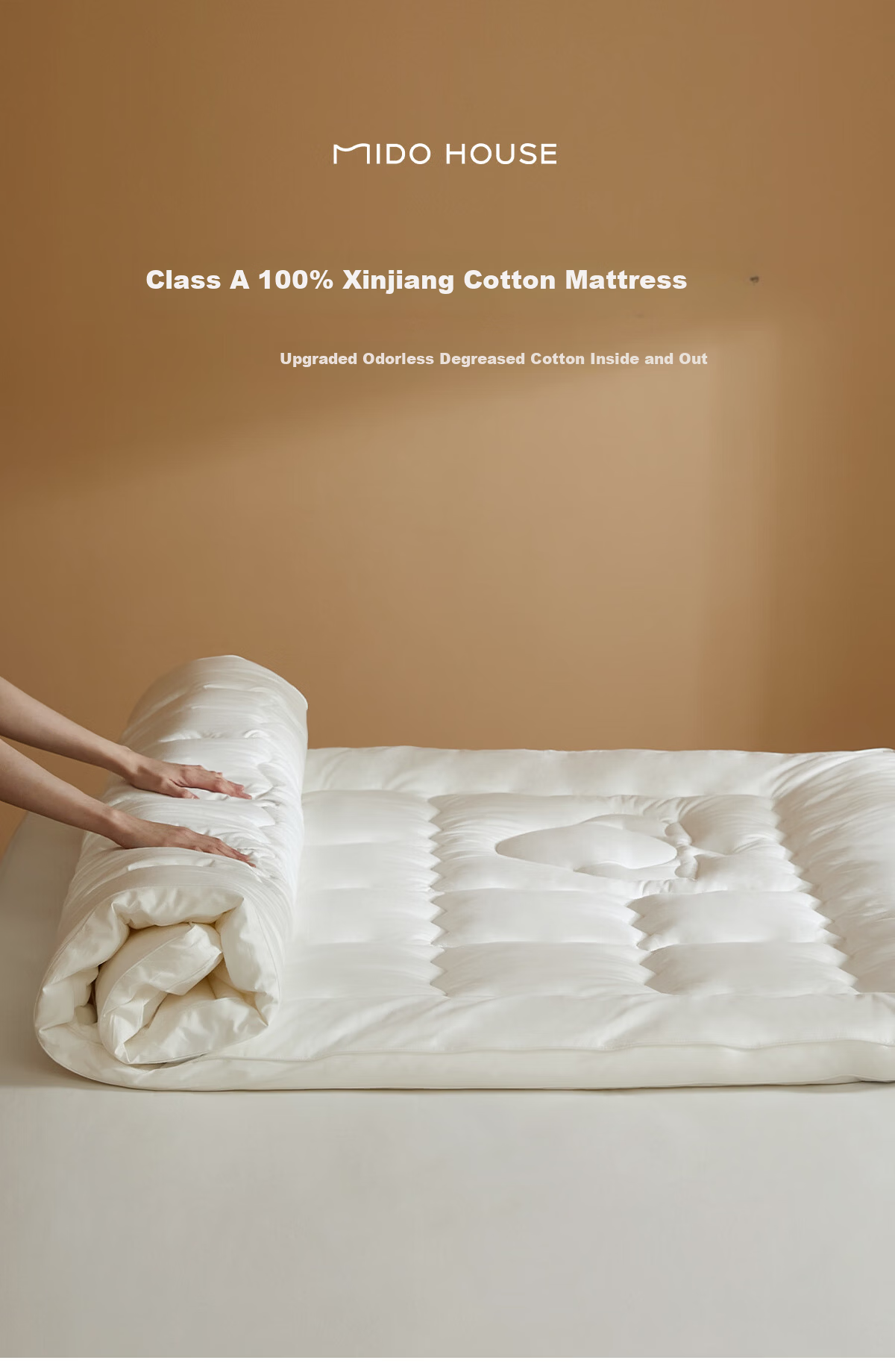 MIDO HOUSE Mingdu Pure Cotton Mattress Protector Tatami Mattress Pad for Student Dormitory, Thickened Version, 150*200cm 1