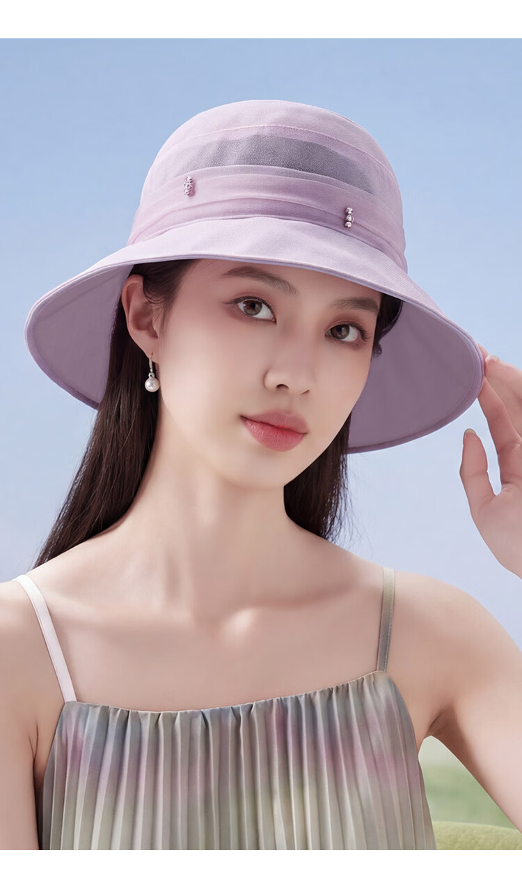 Shanghai Story Women's Silk Sun Hat Spring Summer Mulberry Silk UV Protection Sun Hat Beige Mom Gift 11