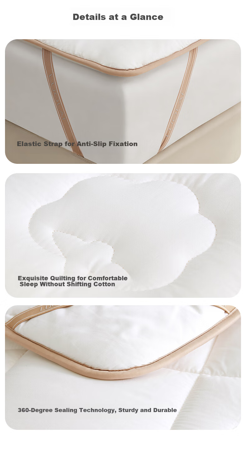 LUOLAI Home Textile Mattress Pad A-Class 100% Cotton Antibacterial Dormitory Soft Mattress Protector for 1.2m Bed 9