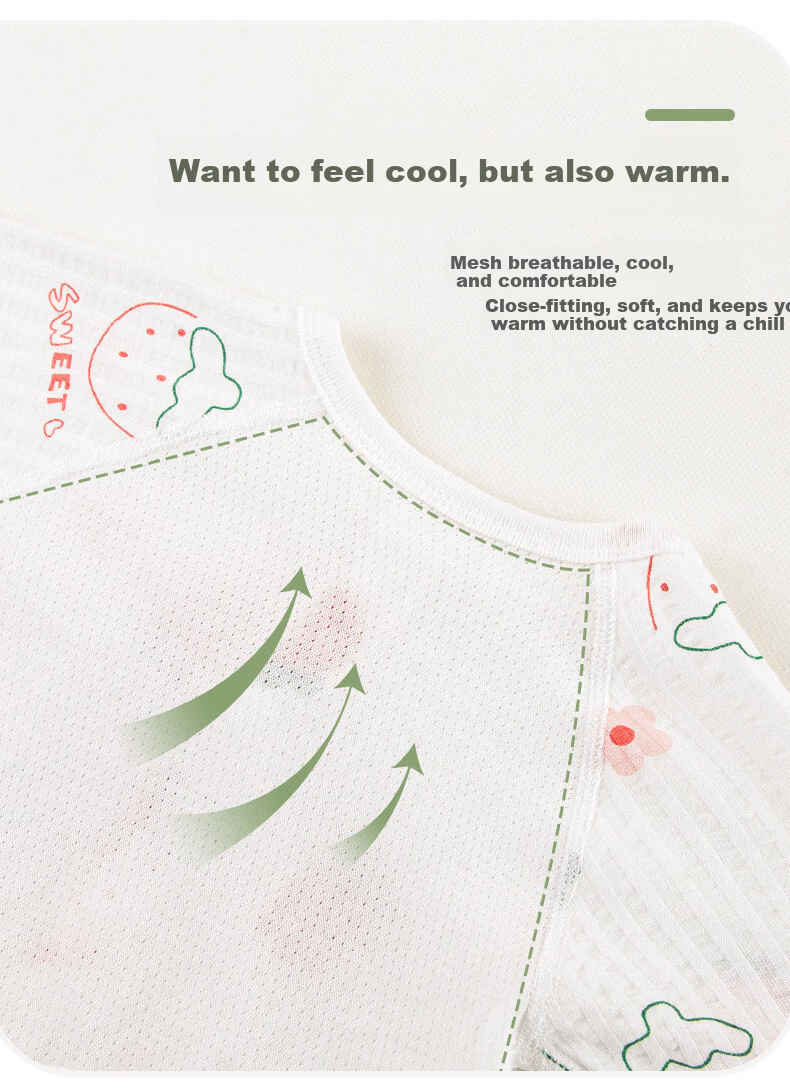Tonglian Chuxin Baby Summer Romper Long Sleeve Mesh Cotton Thin Newborn Infant Air Conditioning Clothes Summer Wear 7