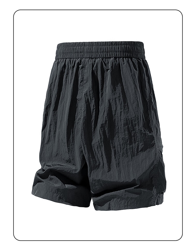 Dingfengbaoluo Men's Ice Silk Summer Sun Protection Workwear Loose Breathable Quick-Dry Sports Shorts LKD02 Black 3XL 12