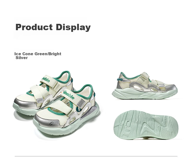 Ginoble Children's Sandals 2026 Summer Italian Series Kids Shoes 1-5 Years GW1886 Ice Cone Green 14