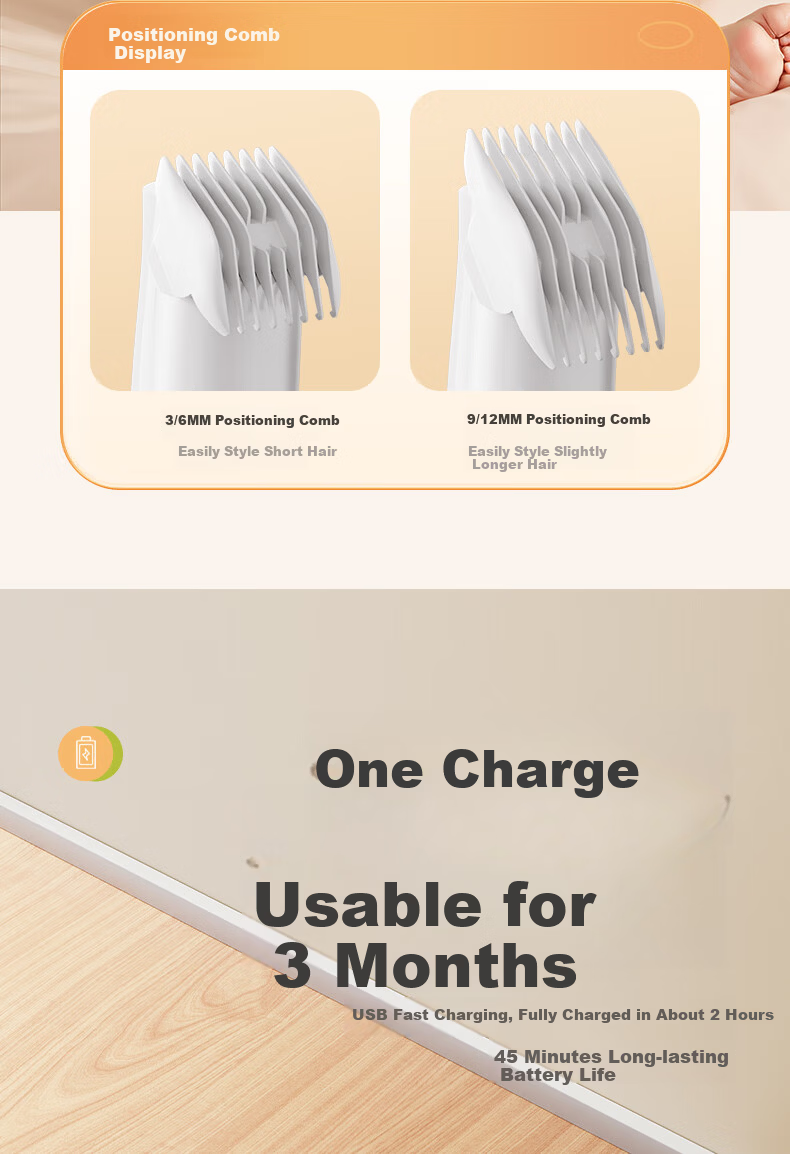 AUX Automatic Baby Hair Clipper Children's Trimmer Newborn Hair Shaver Safe Scalp Electric Hair Cutter Baby Haircut Tool 21