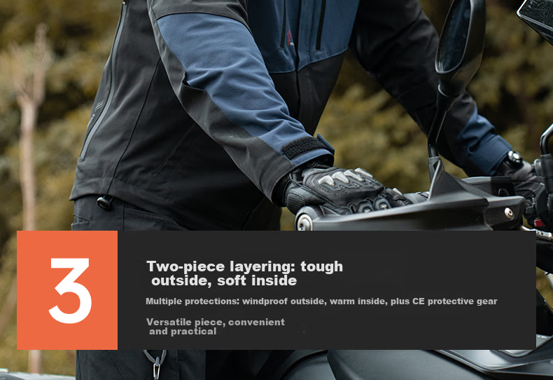 STAR FIELD KNIGHT Motorcycle Riding Jacket for Men, All-Season Use, Warm Fleece-Lined, Anti-Freeze, Water-Resistant, Motorbike Riding Windproof Coat, Size L 9