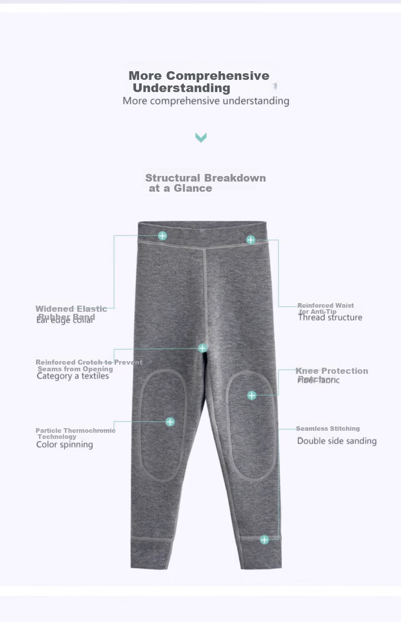 Dingguagua Children's Thermal Pants Girls Autumn Winter Fleece Thickened School Uniform Inner Wear Autumn Trousers Girls Inner Layer Pants for Older Kids 11