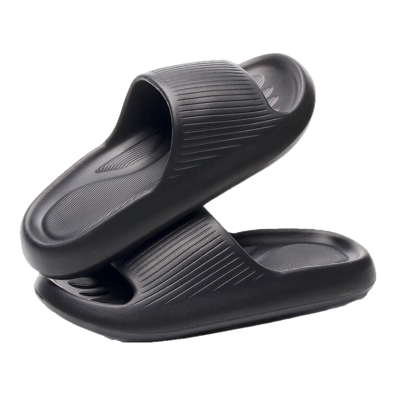 GUOLUOFEI Slip-On EVA Slippers for Men And Women, Summer Bathroom Shower Large Size Non-Slip Men's Sandals, Gray, Size 44-45