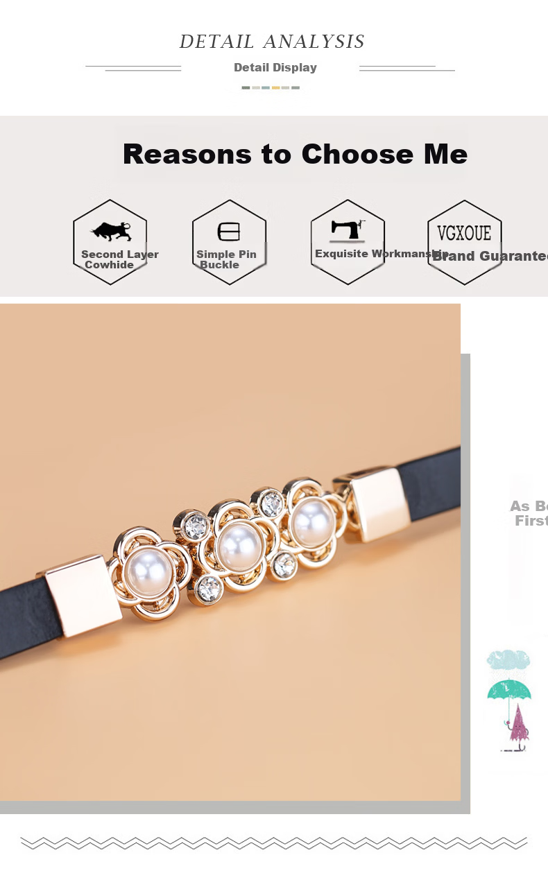 Viney Women's Genuine Leather Belt Decorative Waistband for Skirts and Sweaters Casual Stylish Birthday Gift 6