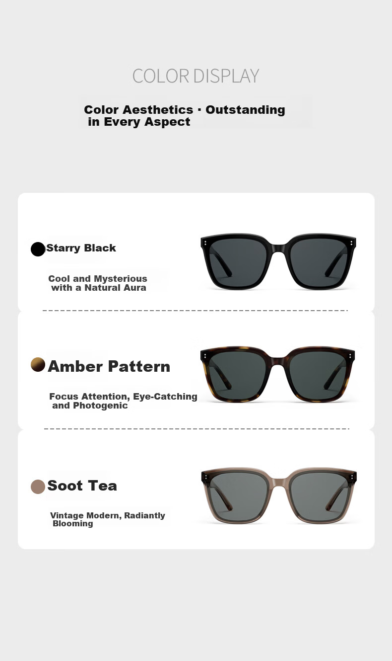 PARZIN Polarized Sunglasses Women Zhou Ye Same Style Starry Frame Black Square UV Protection Driving Sunglasses Men PZ91721 11