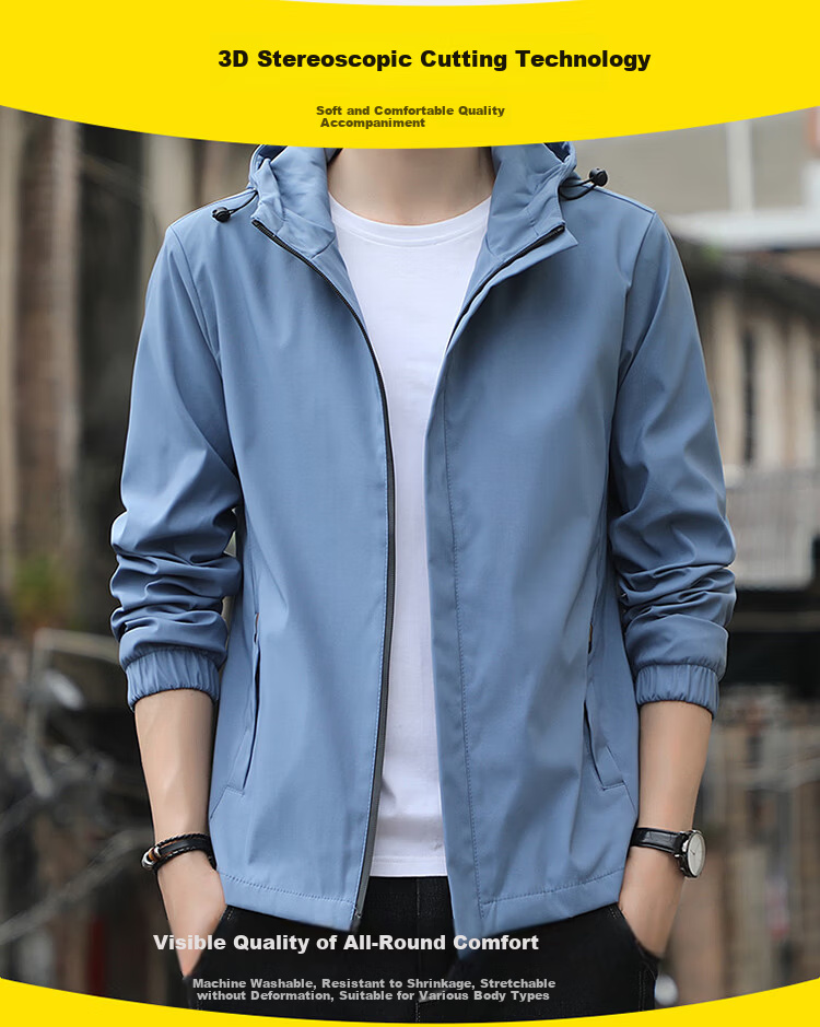 ROMON Fleece-Lined Jacket Men Autumn Winter Warm Business Casual Stand Collar Gray L 2