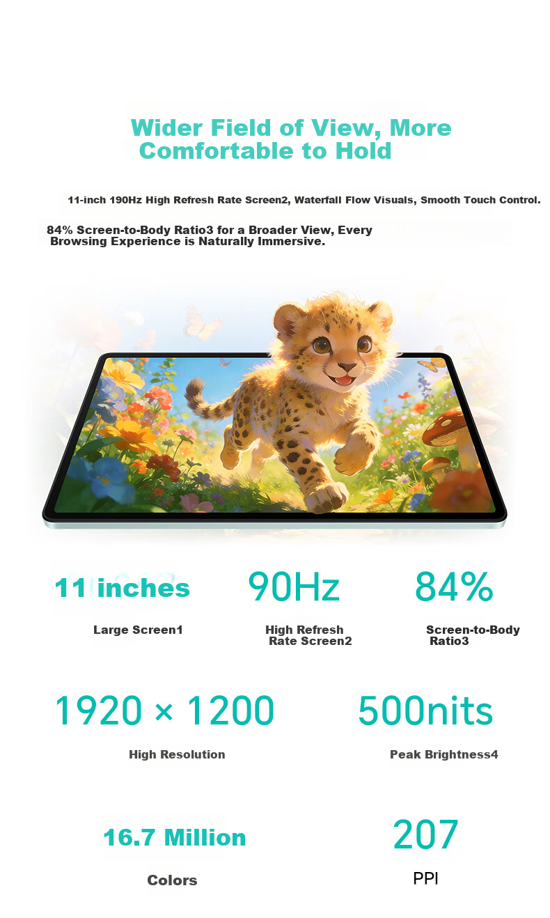 Honor Tablet X10 [National Subsidy] 11-inch Tablet 10100mAh Large Battery Eye Protection Full Screen Learning Space 8+256GB Sky Blue 4