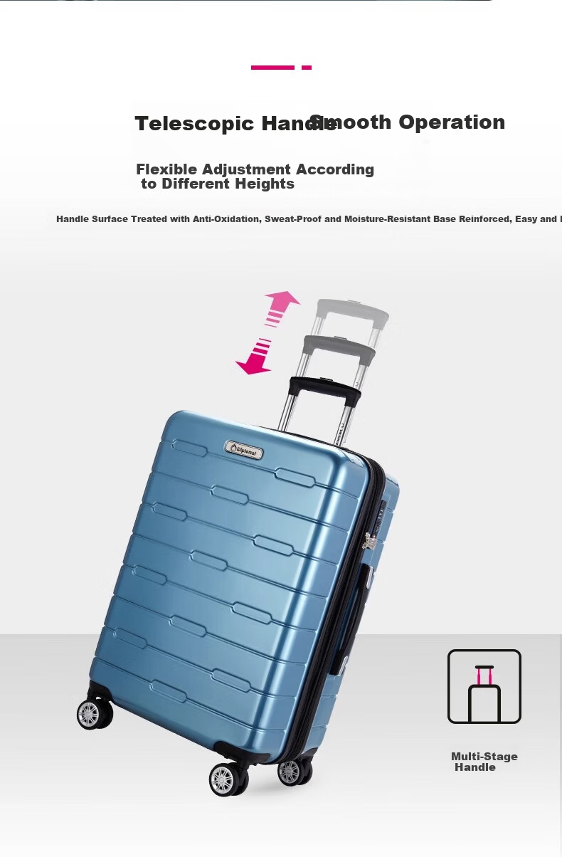 Diplomat Expandable Trolley Travel Suitcase with Password Lock TC-685T Matte Silver 20 Inch 4