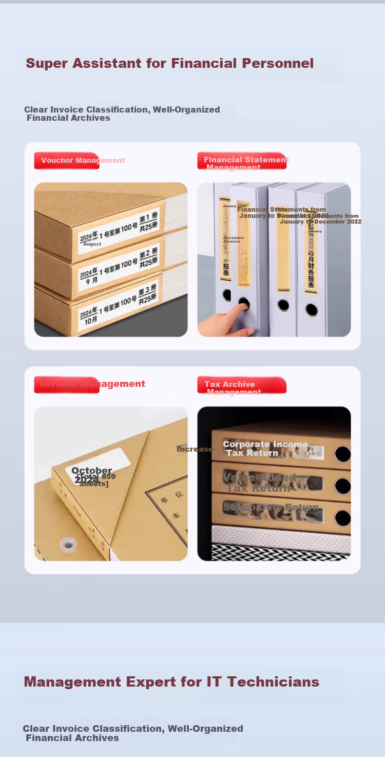 Supvan Thermal Transfer Label Printer Small Portable Office File Folder Adhesive Label Sticker Financial Document Asset Equipment Fade-Resistant Multifunctional Label Maker G11 5