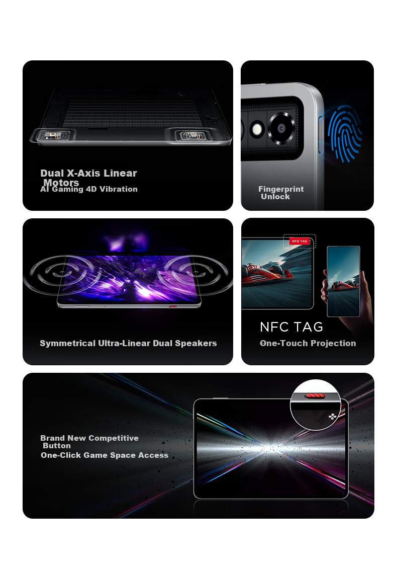 Nubiyahongmo Gaming Tablet 3 Pro, 9.06-Inch OLED Gaming Screen, Snapdragon 8 Ultimate Edition, 8200mAh Battery, Gaming Mini Tablet, 16GB+512GB Dark Night Versio 31