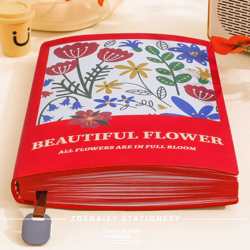 Zuoti [Free Engraving] A5 Floral Notebook Thickened High-Quality Journal Diary Planner Office Meeting Stationery Student Exam Customizable Blue