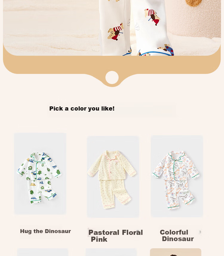 Badibadi Pure Cotton Baby Toddler Homewear Set Unisex Sleepwear Outfits Pastoral Floral Pink Size 90 5