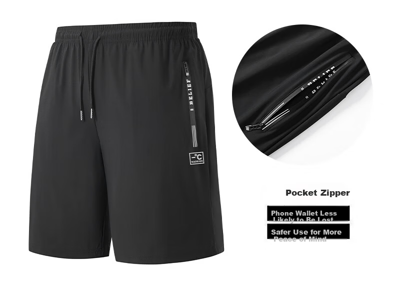 Warrior Men's Sports Shorts, Summer Five-Point Pants, Running Fitness Drawstring Basketball Shorts, Ice Silk Quick-Dry Pants for Me 3