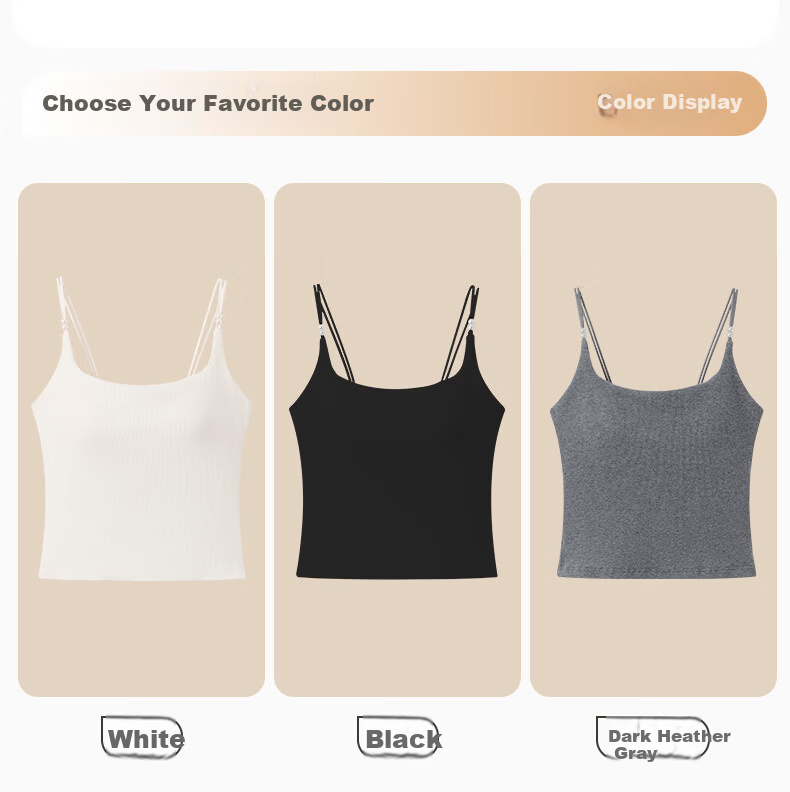Fenteng Women's Camisole Bra-Free New 2026 Style Outerwear Single Piece Basic Backless Top 15