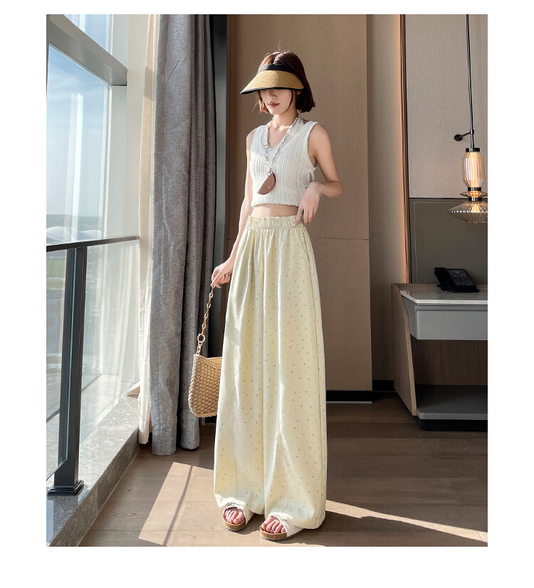 2026 New Summer Women's Loose High-Waist Wide-Leg Floral Casual Pants 22