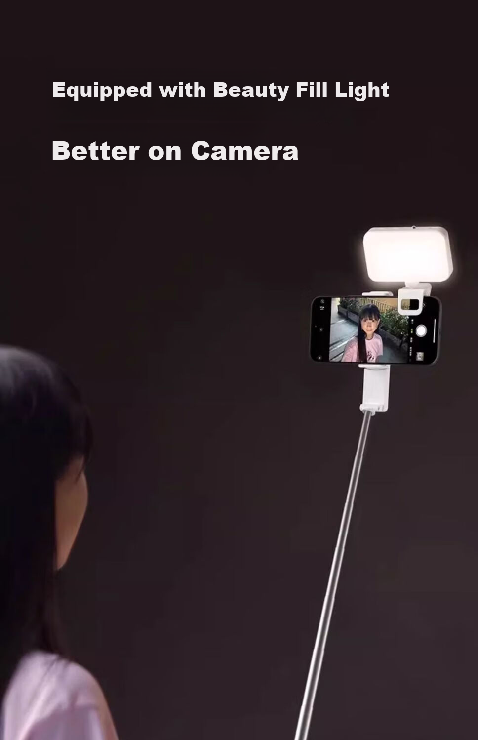 Lingchen Ultra Mini Selfie Stick Live Streaming Phone Stand Floor Mount 360-Degree Rotation Fully Automatic Multifunctional Live Shooting Handheld Anti-Shake Travel Photo Handle Compact Portable 22