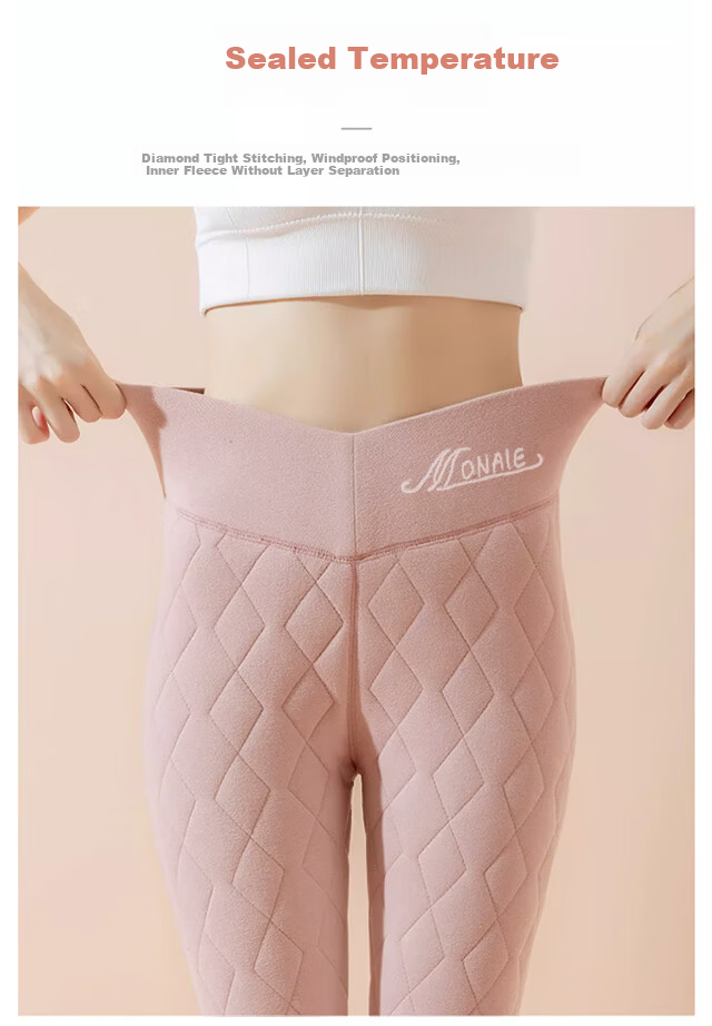 Xueqiman Women's Wool Thermal Pants Winter Fleece-Lined Thickened Cotton Pants Extra Thick Autumn Trousers Student Cold-Resistant Leggings 8
